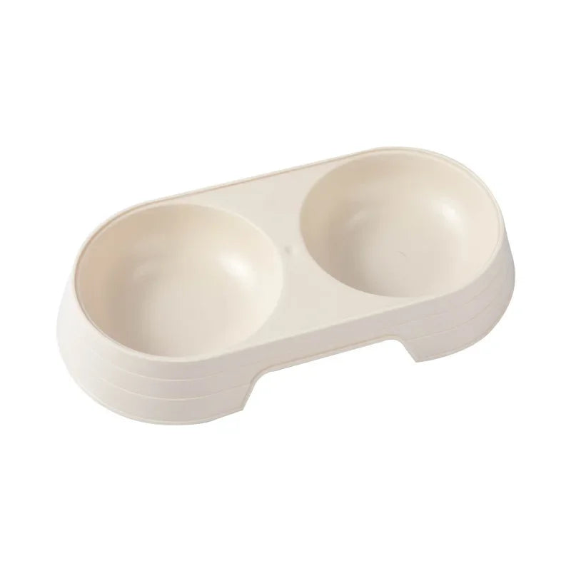 Macaron Pet Double Bowl Plastic Pet Food Bowl Kitten Drinking Tray Feeder Dog Food Bowl Cat Feeding Pet Supplies Cat Accessories