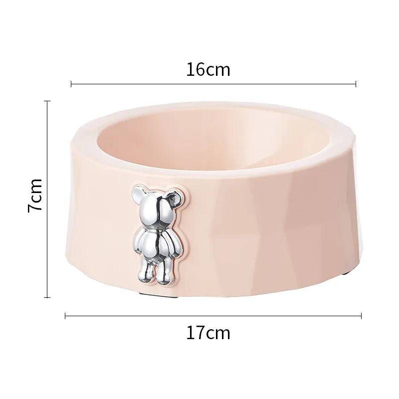 Pet Supplies Pet Stainless Steel Bowl Diamond Bear Pet Bowl Cat Food Bowl Dog Food Utensils anti Slip anti Overturning Dog Bowl