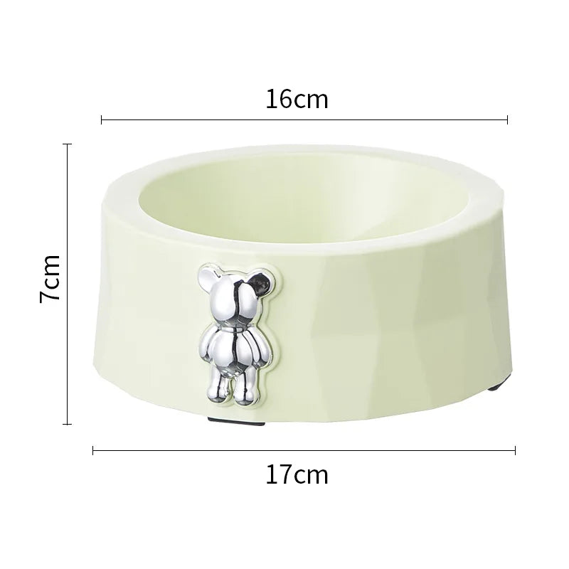 Pet Supplies Pet Stainless Steel Bowl Diamond Bear Pet Bowl Cat Food Bowl Dog Food Utensils anti Slip anti Overturning Dog Bowl