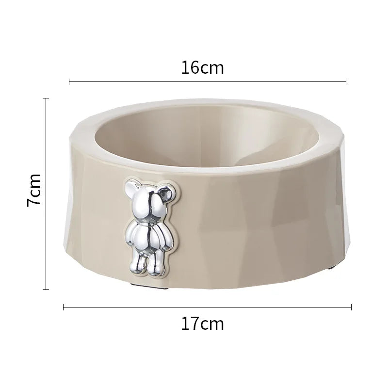 Pet Supplies Pet Stainless Steel Bowl Diamond Bear Pet Bowl Cat Food Bowl Dog Food Utensils anti Slip anti Overturning Dog Bowl
