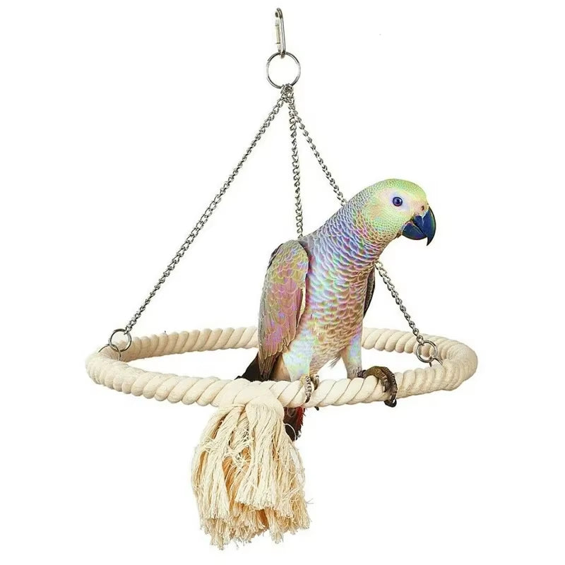 Bird Rope Ring Swing Toys Budgie Cockatiel Hanging Cage Hammock Perch Parrot Toy Bird Toy Bird Accessories Pet Toys