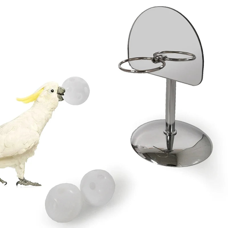 Bird Parrot Basketball Hoop Props Toy Parakeet Balls Puzzle Game Chew Play Toys Pet Bird Supplies