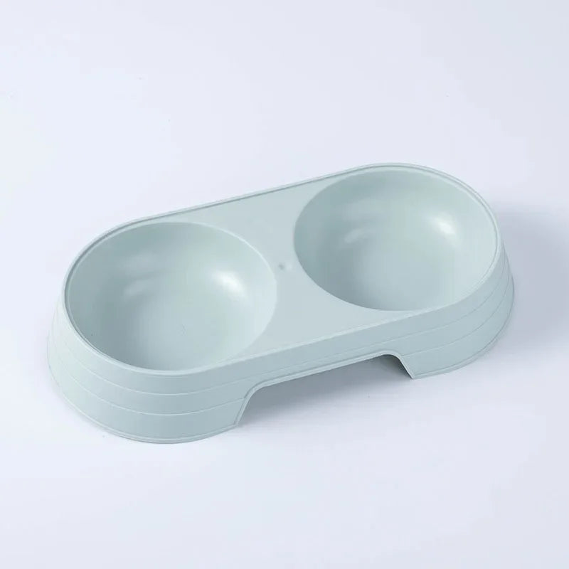 Macaron Pet Double Bowl Plastic Pet Food Bowl Kitten Drinking Tray Feeder Dog Food Bowl Cat Feeding Pet Supplies Cat Accessories